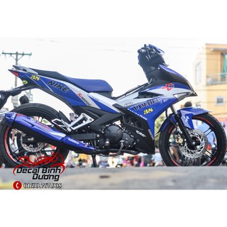 Decal Tem Xe Exciter 150 Xanh GP Bạc