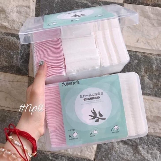 hộp bông tẩy trang 320 miếng