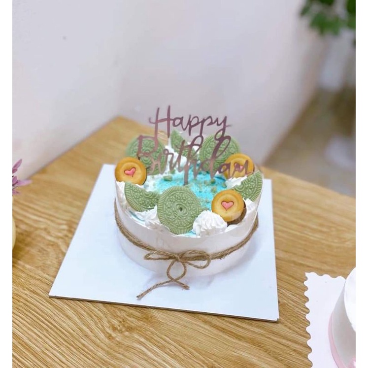 Bánh trái tim vị cafe trang trí bánh sinh nhật, bánh tròn nhân trái tim