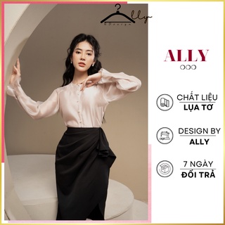 Áo sơ mi lụa công sở thiết kế tay xoè kiểu dáng thanh lịch sang trọng