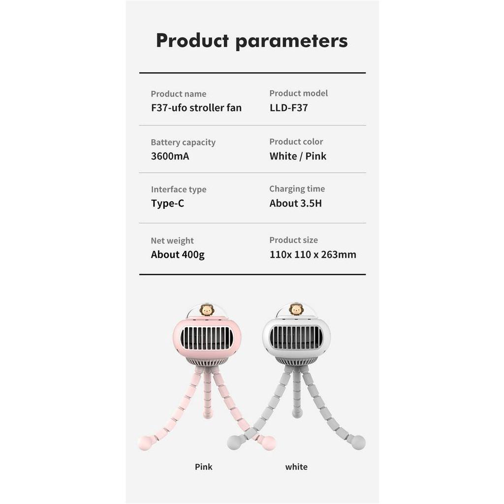 Quạt Sạc usb Cầm Tay Hình Bạch Tuộc Xinh Xắn
