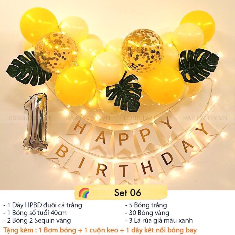 [Phòng chống dịch - trang trí sinh nhật tại nhà] Set bóng trang trí sinh nhật đơn giản nhiều tone màu