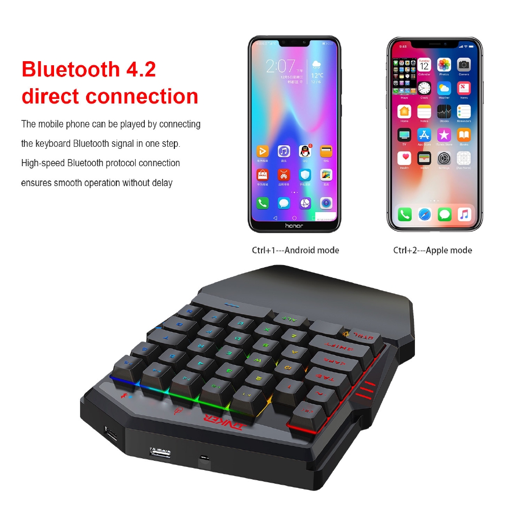 Bàn Phím Chơi Game Kết Nối Bluetooth 4.2 35 Phím Có Đèn Led