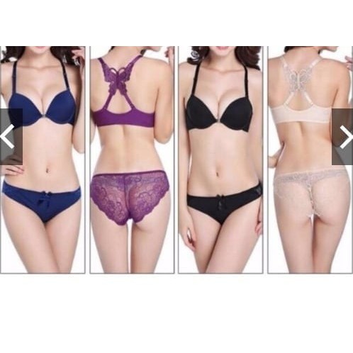 Set bra ( áo + quần) thiết kế cài trước phối ren (S008)
