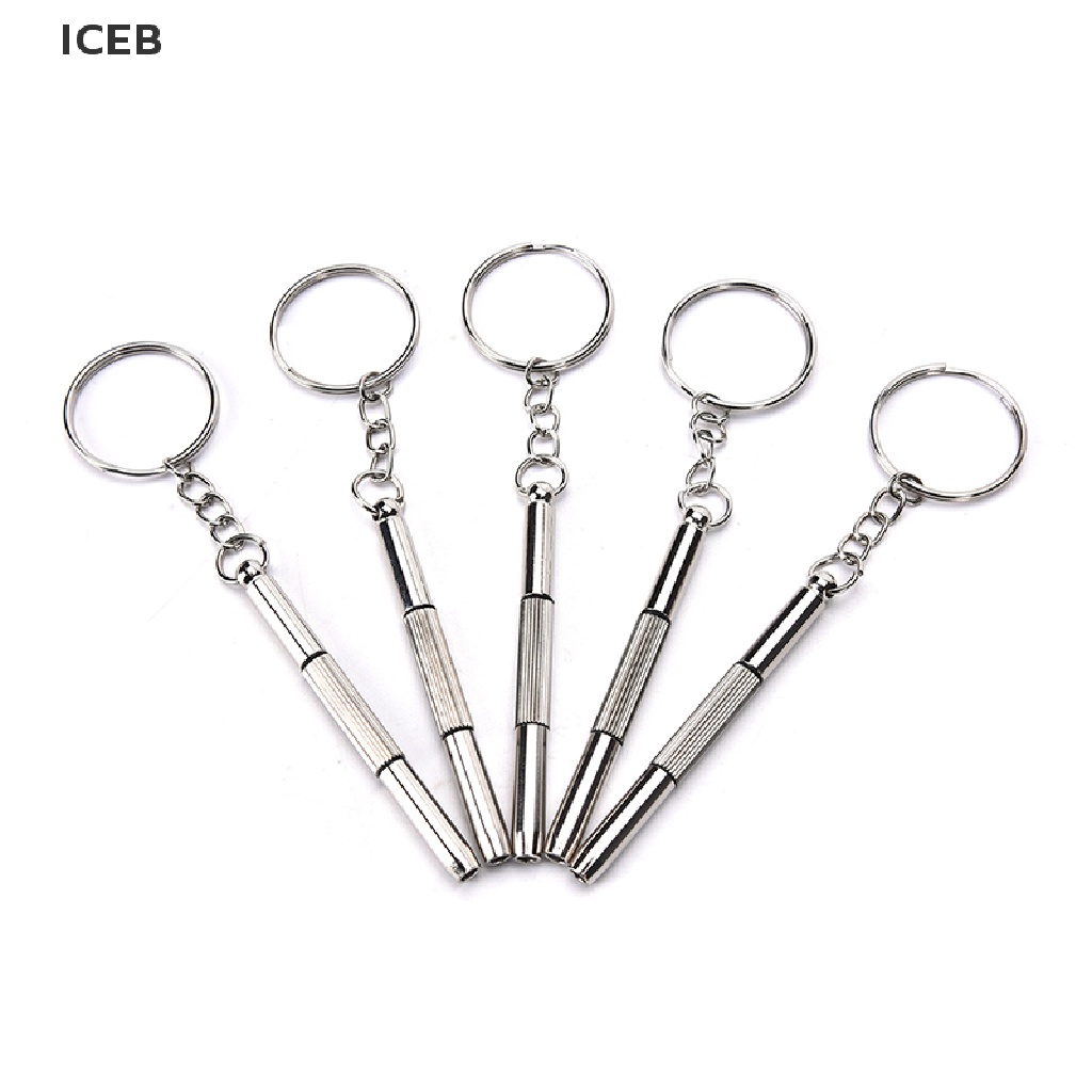 Bộ 5 Tua Vít Mini 3 Trong 1 Sửa Kính Mát Đồng Hồ Kèm Móc Khóa Tiện Dụng