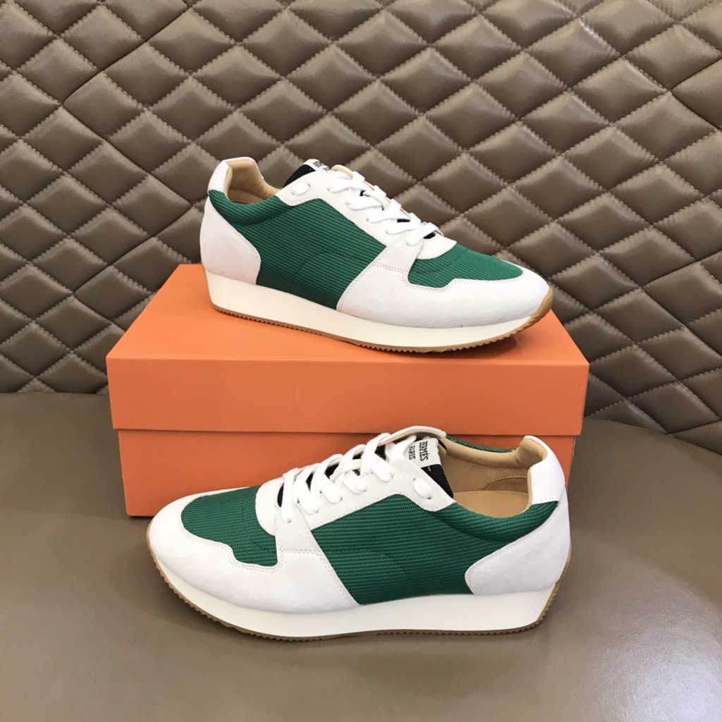 Giày sneaker nam da thật thời trang cao cấp Hermes HM phong cách trẻ trung, thời thượng