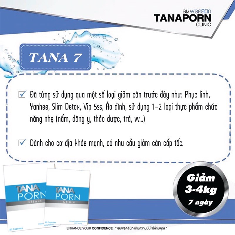 THUỐC GIẢM CÂN TANAPORN 7 GIẢM CÂN, EO THON DÁNG ĐẸP