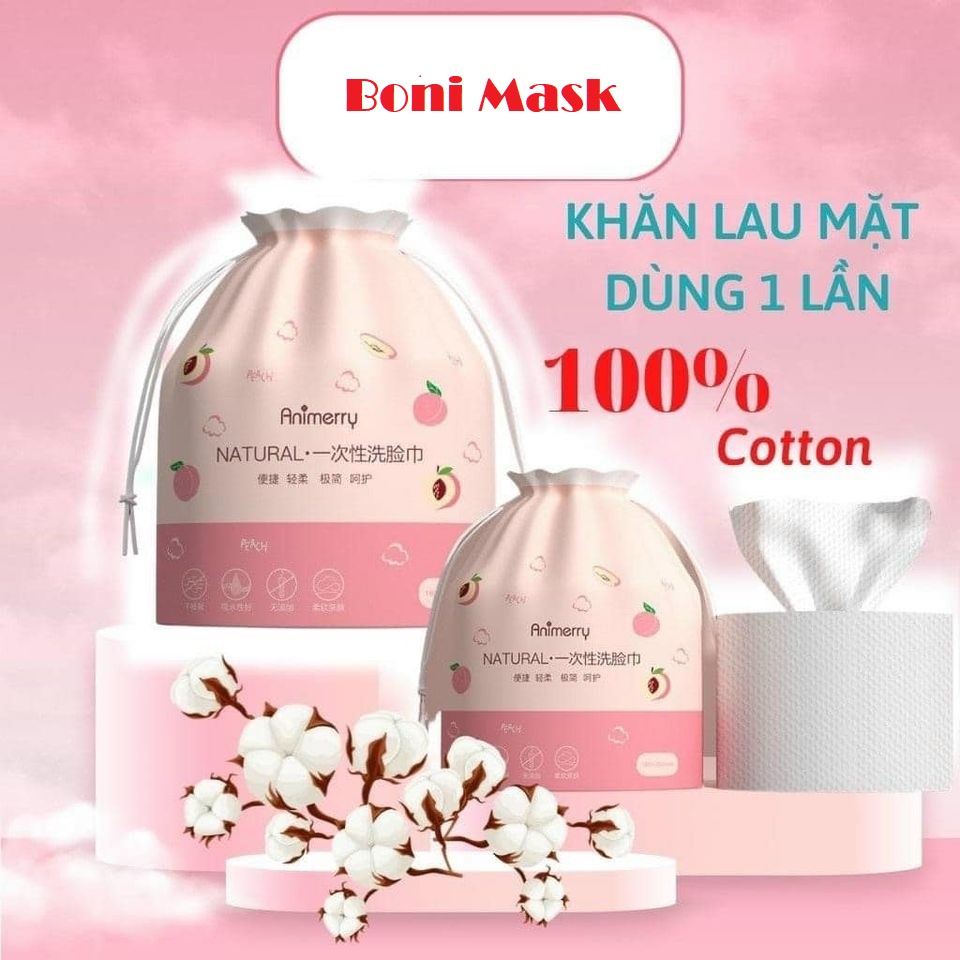 Khăn lau mặt khô tẩy trang cotton mềm mại dùng 1 lần Animerry