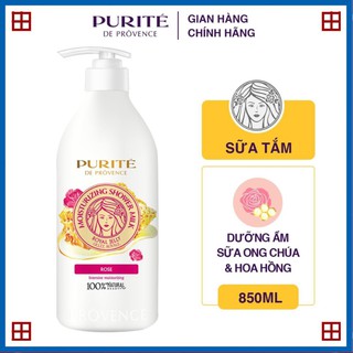 Sữa tắm purite dưỡng ẩm sữa ong chúa & hoa hồng 850ml