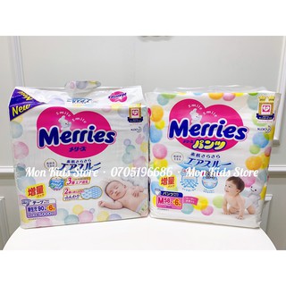 Bỉm MERRIES Nội Địa thêm miếng dán/quần đủ size S88/M68/L58/L50/XL44/XXL28/XXL26