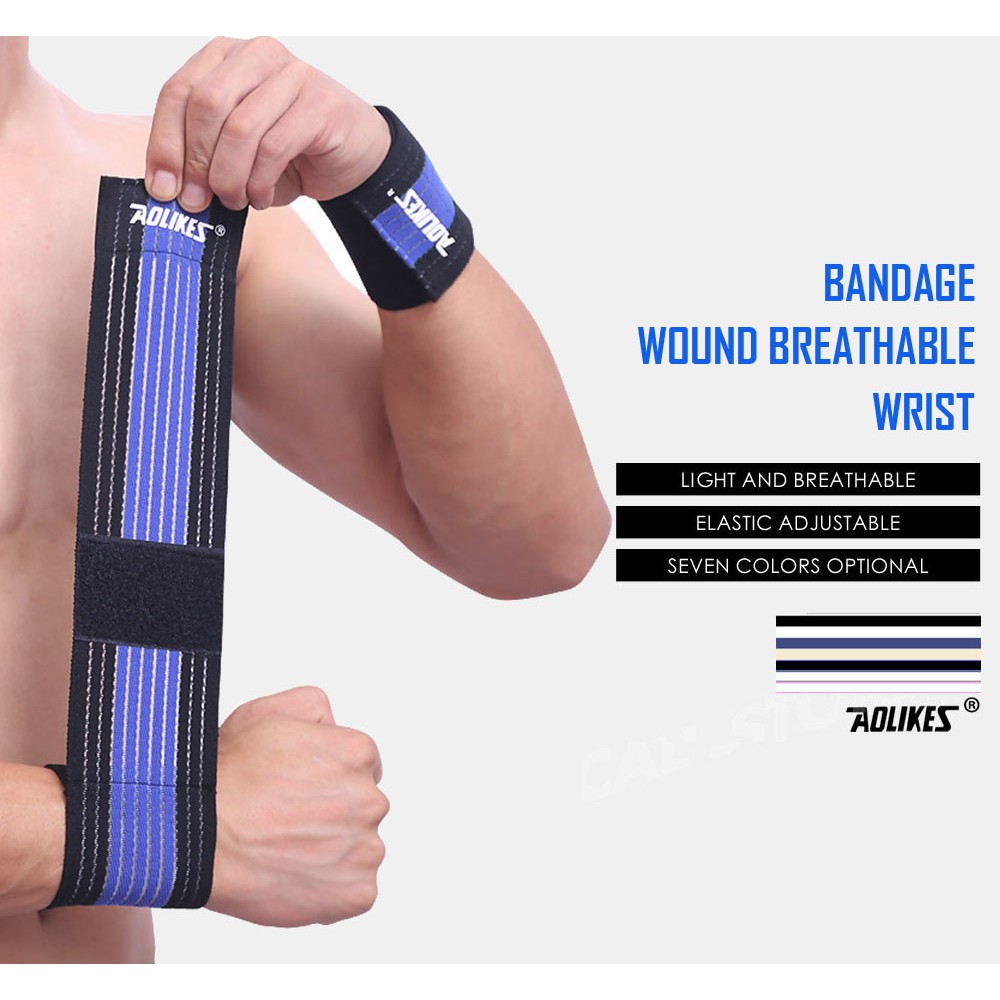 Băng quấn cổ tay tâp gym AOLIKES A-1535 co dãn thoáng khí bảo vệ khớp cổ tay sport bandage