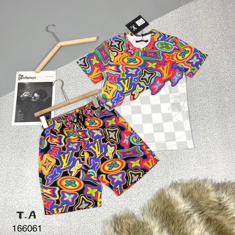 Bộ Thun Hè Lv Loang Hoa Chữ 7 Màu Kẻ Caro | BigBuy360 - bigbuy360.vn