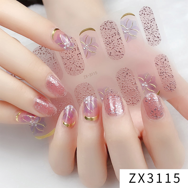 Miếng dán móng tay nghệ thuật 3D màu gradient ZX3114-3131
