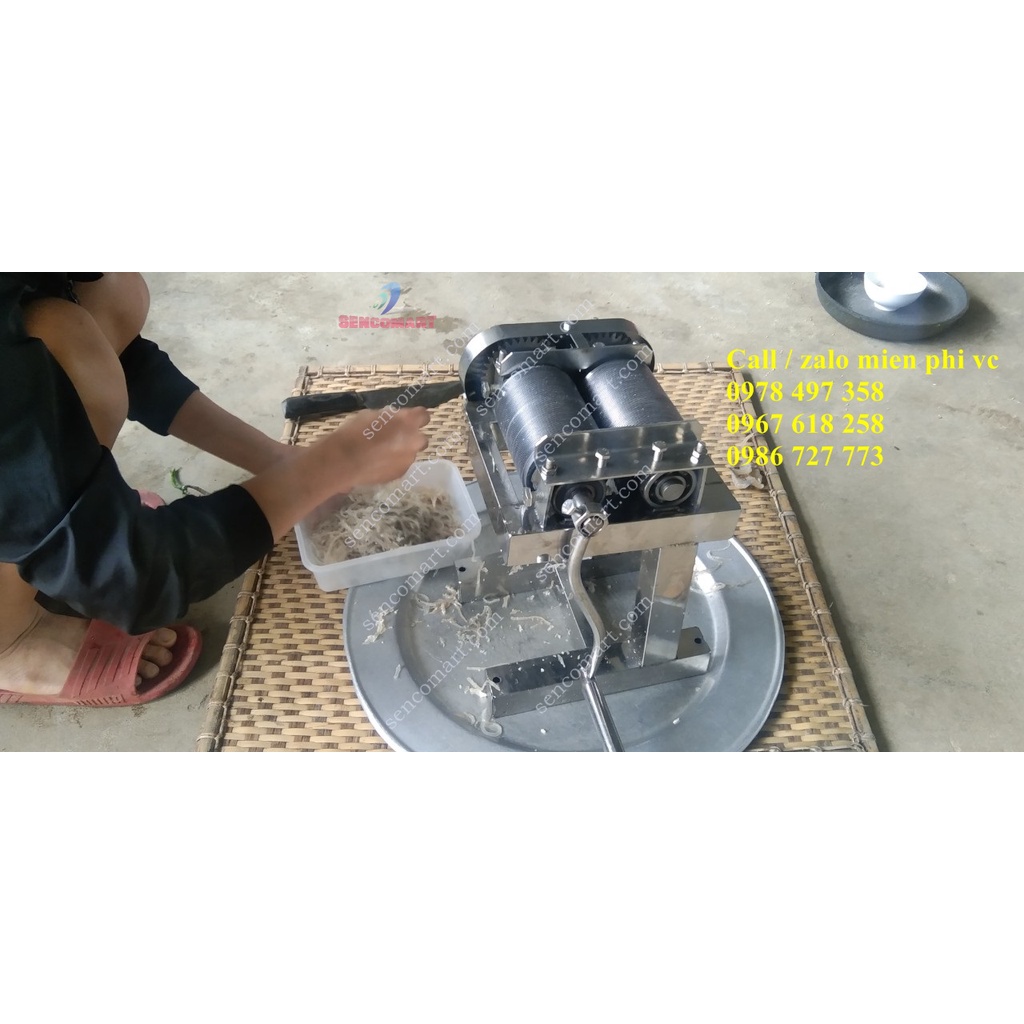 Máy xắt da lợn, thái da heo quay tay khung inox tại Sencomart