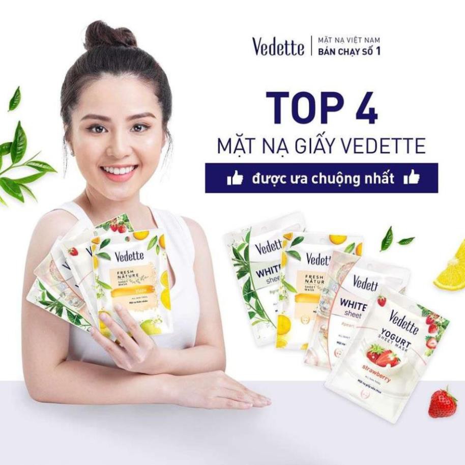 [Free Ship] Combo 6 Mặt Nạ Giấy Sữa Chua 22ml Các Loại VEDETTE - Làm ẩm và Sáng da