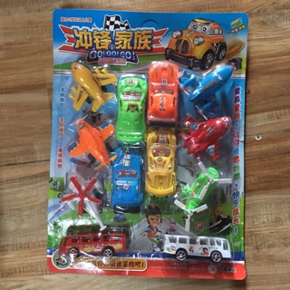 Vỉ 12 chiếc đồ chơi ô tô máy bay