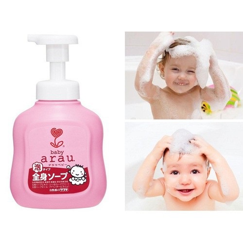 Sữa tắm gội cho bé Arau Baby tạo bọt chai 450ml