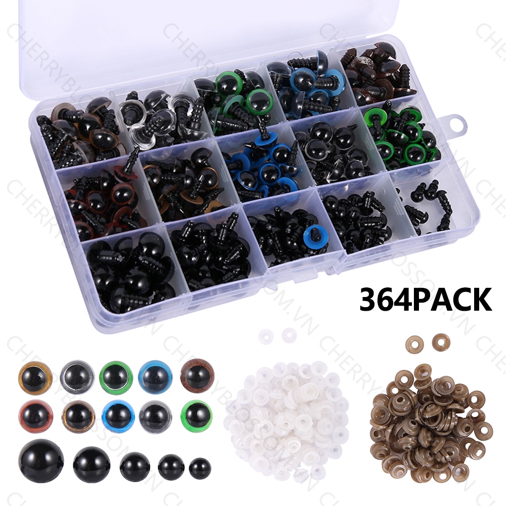 JPRICE Set 364 Mắt Nhựa Tam Giác 6mm - 12mm Cho Búp Bê