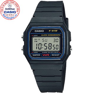 Đồng hồ nam casio f-91w-1d ⌚𝐂𝐀𝐒𝐈𝐎❤️ đồng hồ casio f-91w-1dg chính hãng anh khuê f-91 huyền thoại