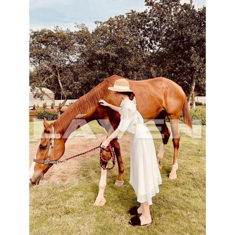 Đầm maxi voan hạt nổi hở lưng dáng xòe tay cánh tiên-đầm hở lưng | BigBuy360 - bigbuy360.vn