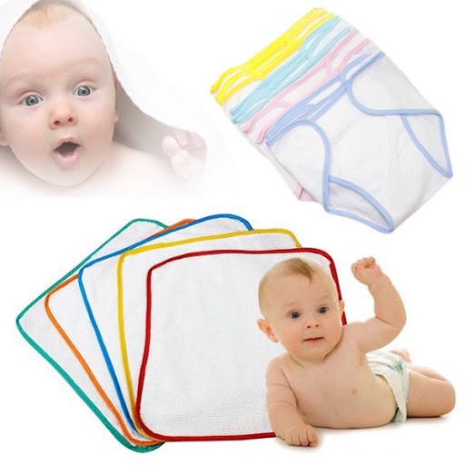 Combo 10 tấm lót chống thấm Đôrêmon và 10 tả vải dán dành cho bé sơ sinh