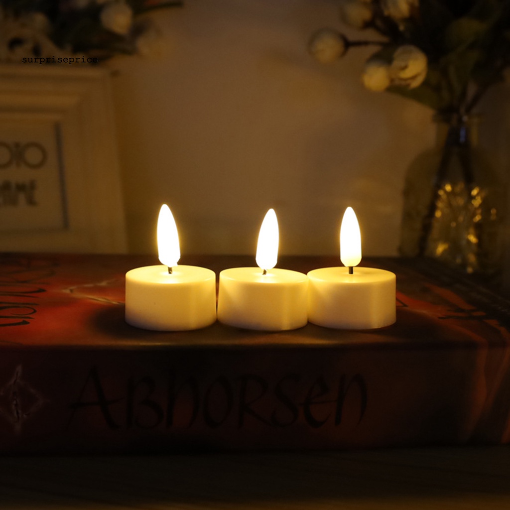 Set 12 Đèn LED Hình Nến Bằng Nhựa Nhiệt Độ Thấp Dùng Trang Trí Hàng Ngày