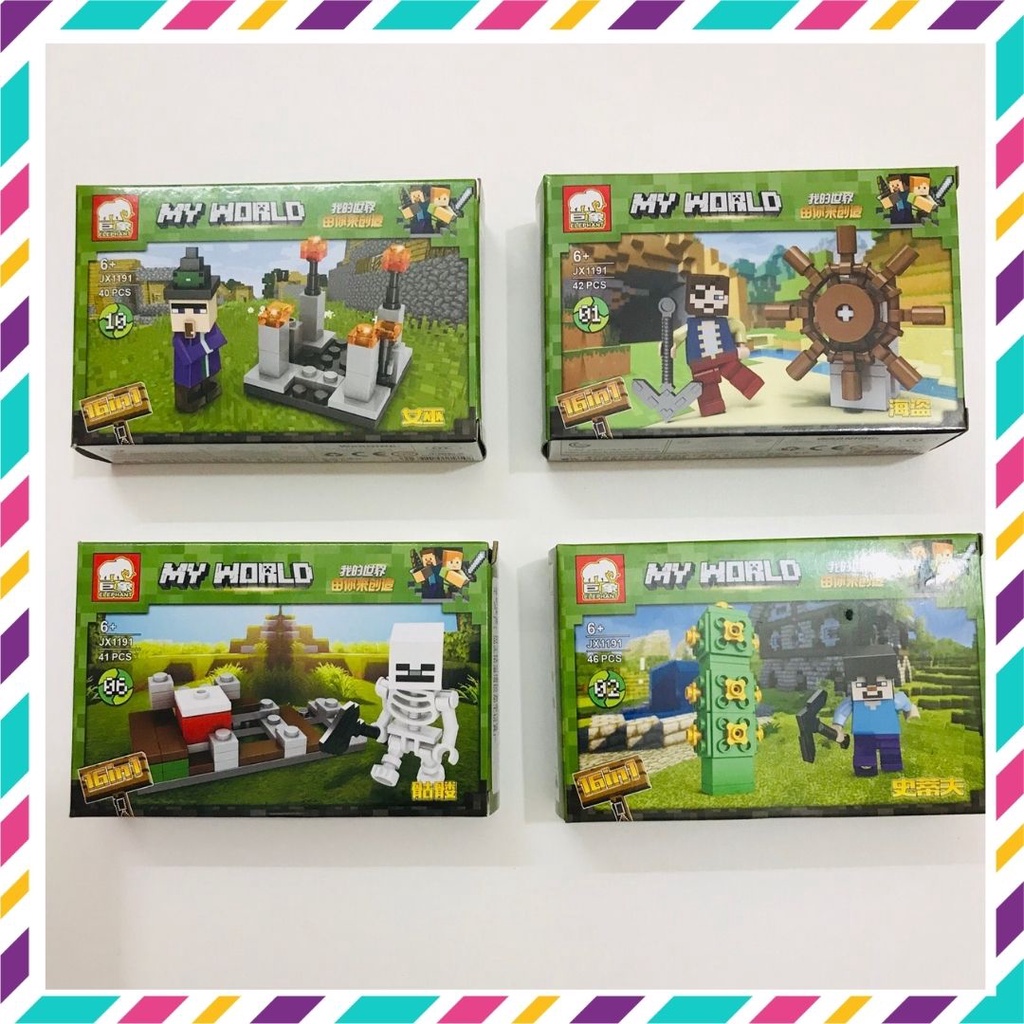 Lego minecraft, minecraft, mô hình minecraft, đồ chơi minecraft, minifigures các nhân vật PRCK63029