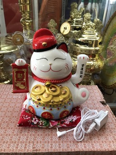 Mèo thần tài may mắn sứ