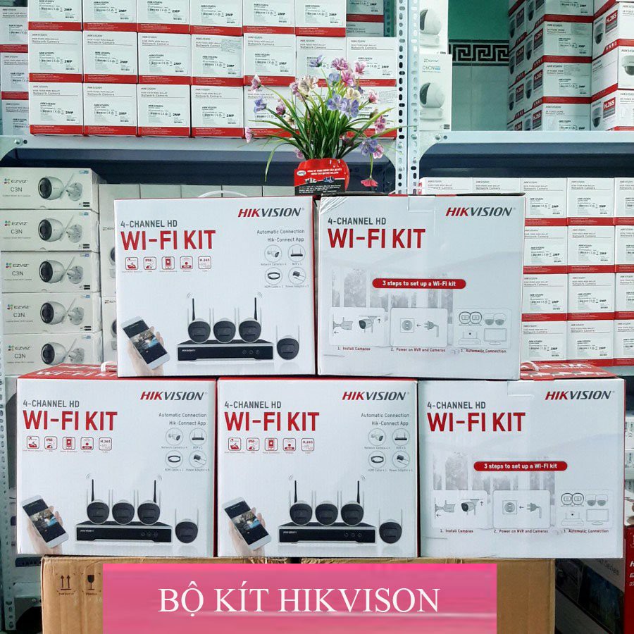 BỘ KIT 4 Camera IP Wifi Kèm Đầu Ghi 4 Kênh Hikvision NK42W0H(D) Full 1080p bảo hành chính hãng 24 tháng | BigBuy360 - bigbuy360.vn