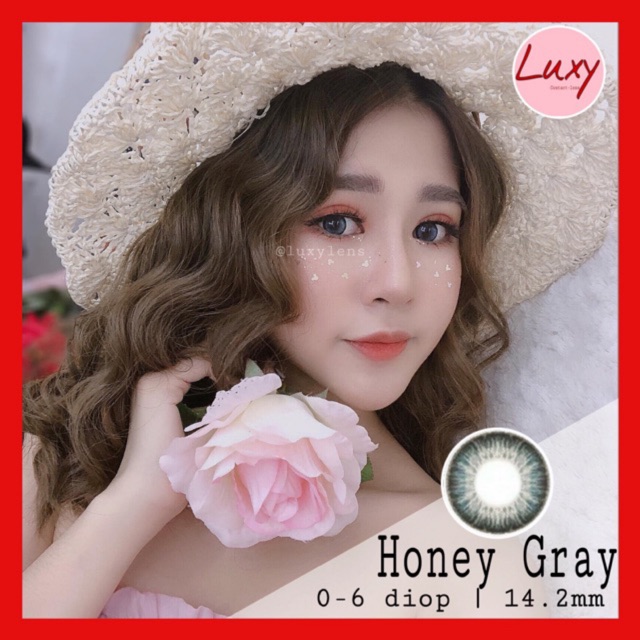 [ Ảnh Thật ] Lens Honey Gray 0-6 diop Nhập Khẩu Hàn Quốc, Có Bảo Hành, Hạn 1 Năm - Luxy Lens