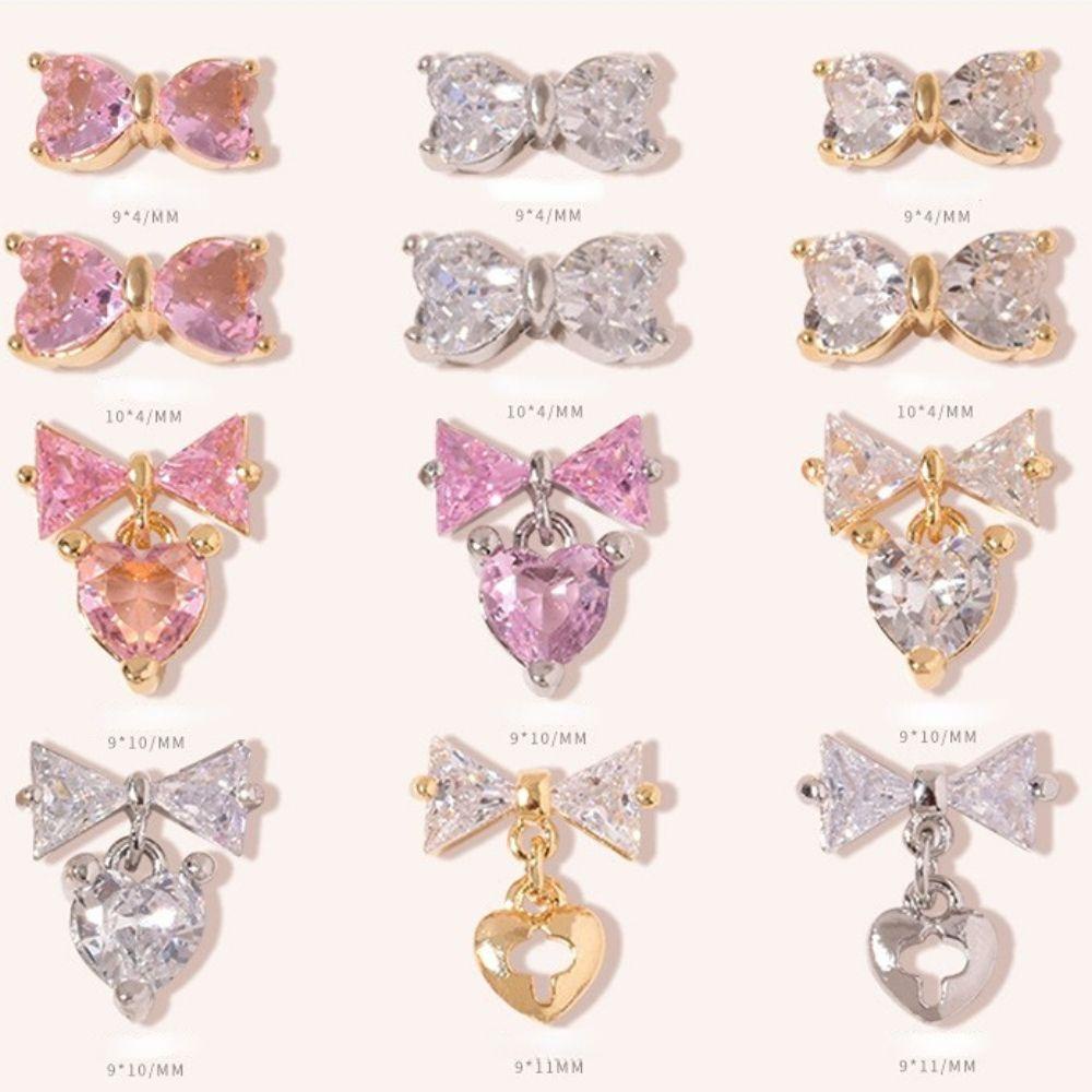 OCEANMAP Hạt Đá Đính Trang Trí Móng Tay Hình Nơ Xinh Xắn