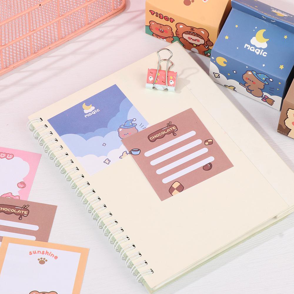 PINEVN 200 Tờ Giấy Ghi Nhớ ​Hộp Sữa Kawaii Dùng Trong Văn Phòng ​Miếng Dán Trang Trí Bằng Giấy Thiết Kế Dễ Thương