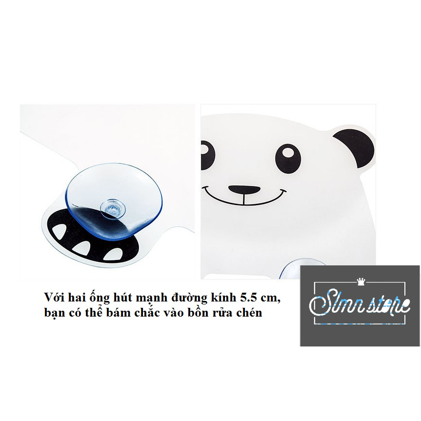 Tấm chắn ngăn bắn nước gấu Panda dùng cho bồn rửa chén, giữ vệ sinh tiện lợi