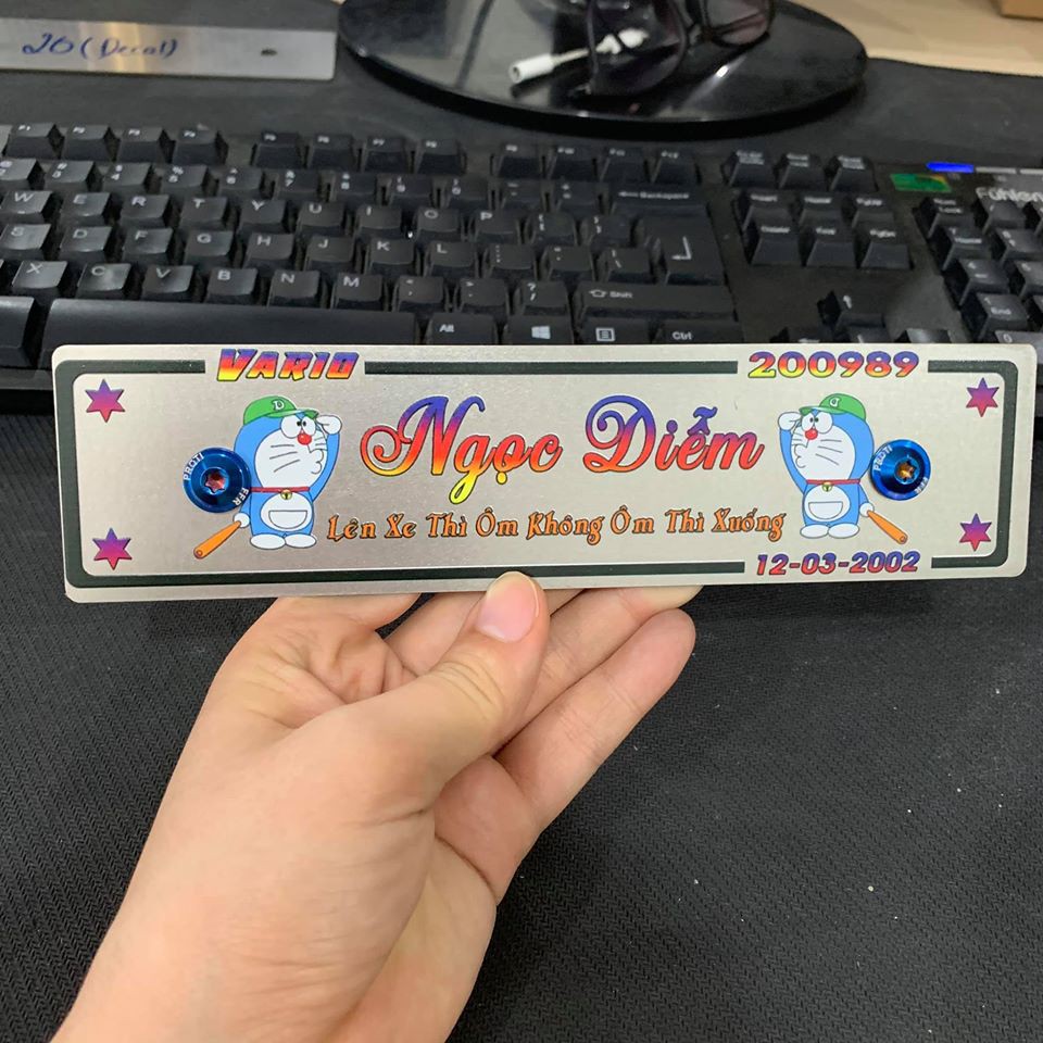 Bảng tên xe máy inox không gỉ - Thiết kế theo yêu cầu