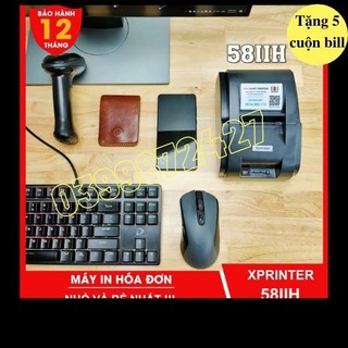 Máy in hoá đơn K58 Xprinter XP 58IIH in bill tính tiền POS từ các phần mềm bán hàng sử dụng giấy in nhiệt K58 58mm