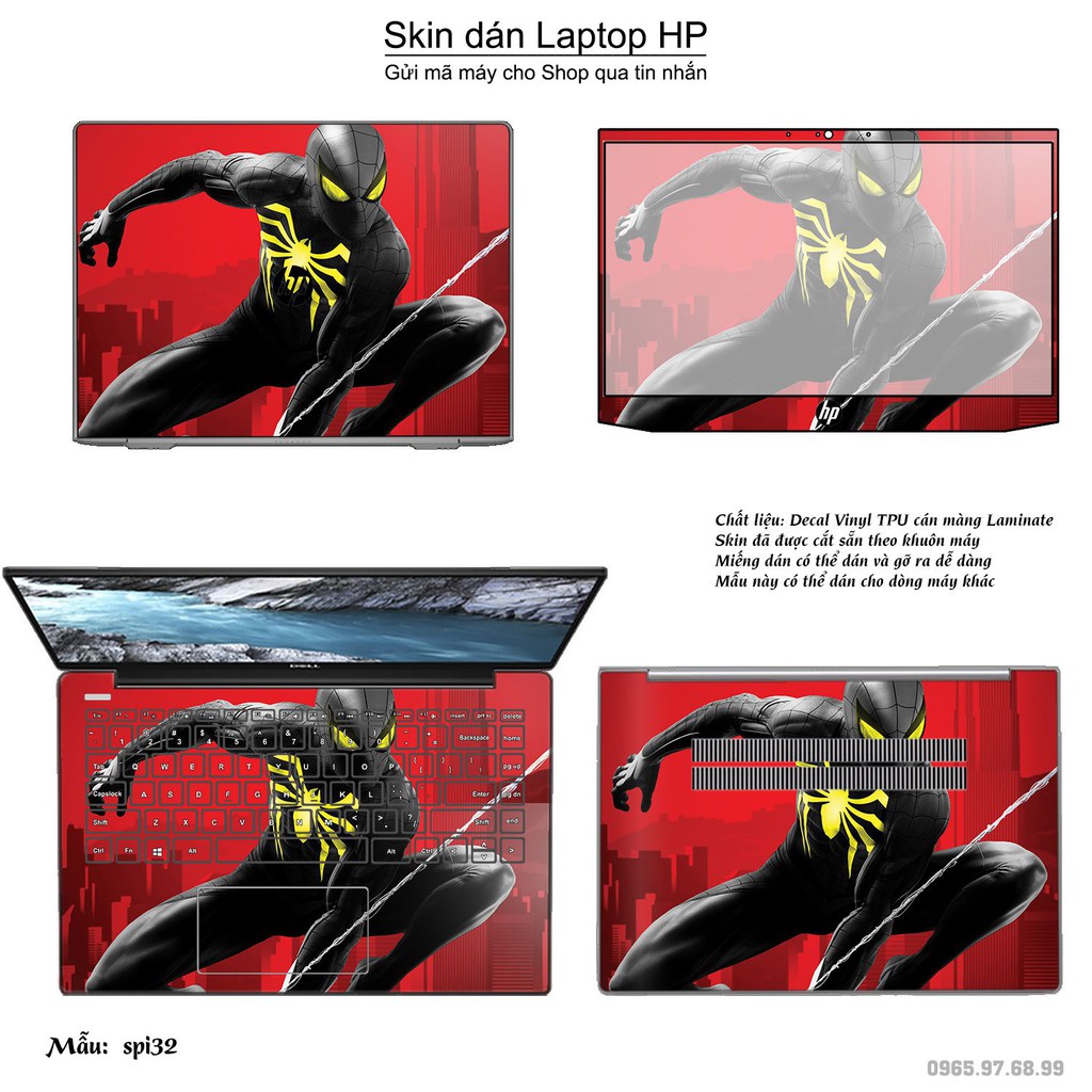 Skin dán Laptop HP in hình người nhện Spiderman _nhiều mẫu 2 (inbox mã máy cho Shop)