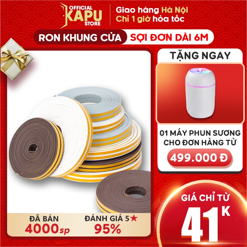 Ron cao su dán khung cửa dài 6 mét chống gió lùa, côn trùng, gioăng cửa giảm trấn nhiều màu sắc, kích cỡ