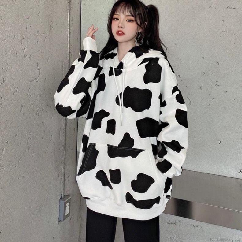 Áo hoodie nữ form rộng, áo hoodie bò sữa form rộng | BigBuy360 - bigbuy360.vn
