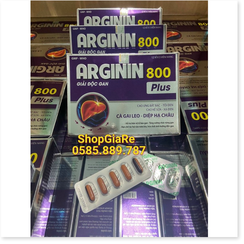 Arginin 800 bổ gan, mát gan, giải độc, hạ men gan, tăng cường chức năng gan