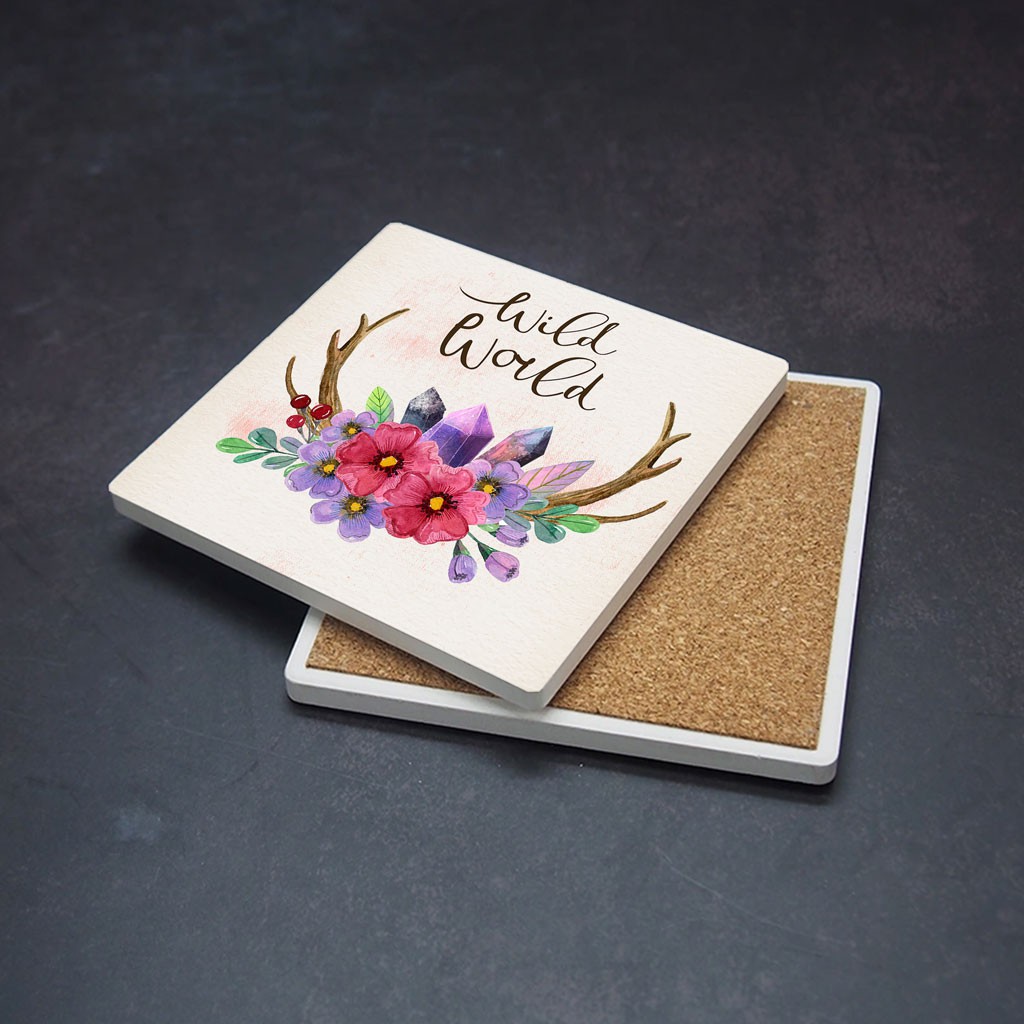 Đế lót ly, tấm lót cốc thấm nước bằng gốm cao cấp - BoHo Coaster Absorbent Cold Drink or Hot Coffee Coasters