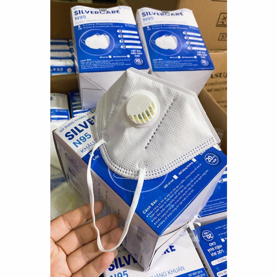 (Có Sẵn)Khẩu Trang N95 5 lớp Có Van Thở Vải Kháng Khuẩn Lọc Bụi PM 2.5 Chính Hãng