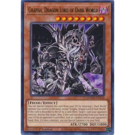 Lá bài thẻ bài MAGO-EN118 - Grapha, Dragon Lord of Dark World - Rare