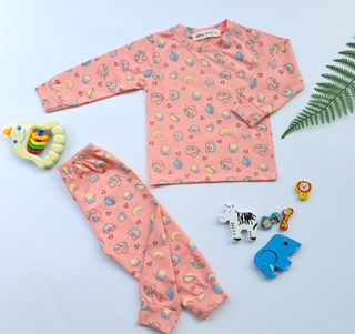 Bộ cotton Minky cạp cao cho bé ( kèm túi zip xịn )