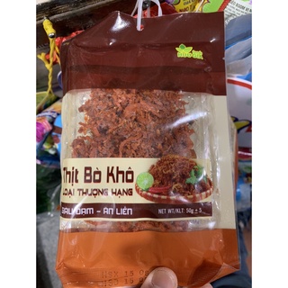Gói 50g thịt bò khô khô bò, heo khô cháy tỏi xé sợi thơm ngon