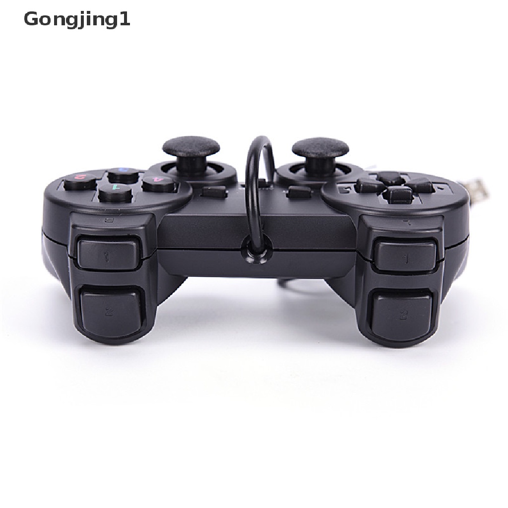 Gongjing1 Black USB Dual Shock PC Computer Wired Gamepad Game Controller Joystick VN