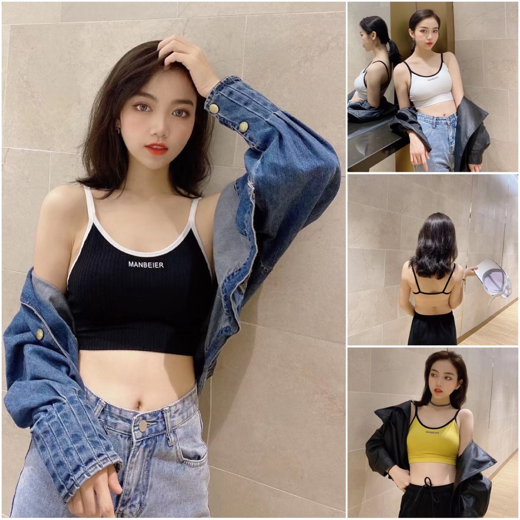 Áo Bra Hở Lưng - Bra Chất len tăm mềm, co giãn thoải mái, nhiều màu In Chữ Tạo Điểm Nhấn Sexy - B536