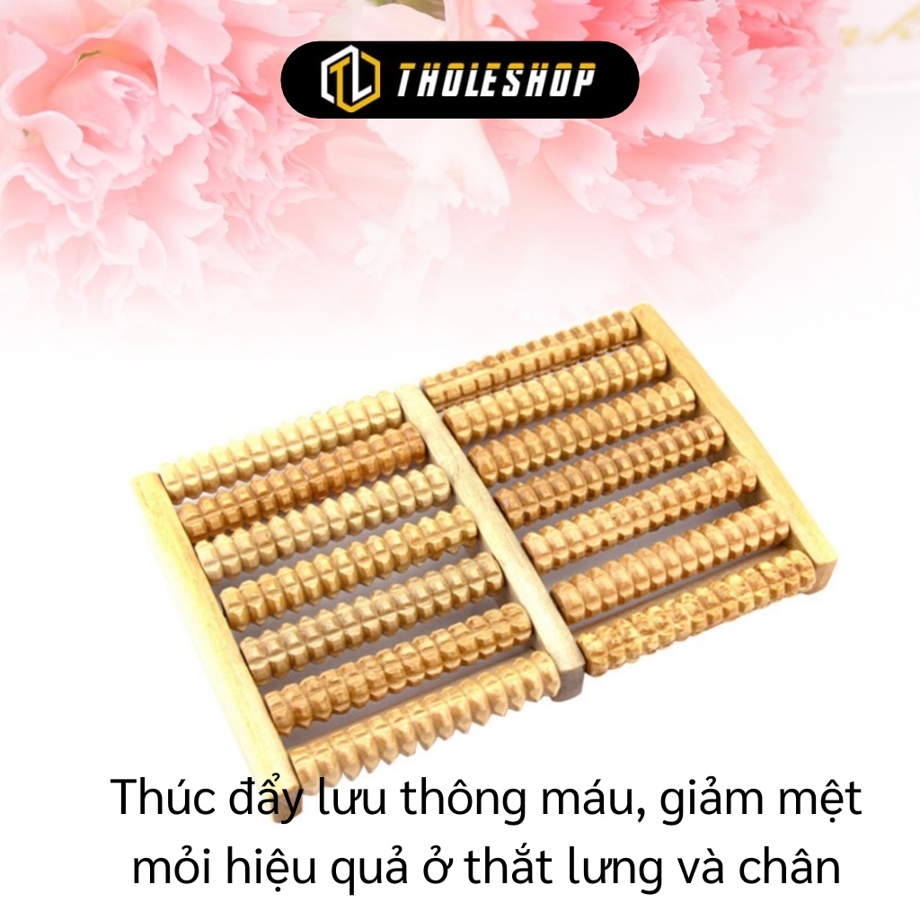 Bàn Lăn Chân Gỗ - Bàn Lăn Gỗ Massage Chân 8 Hàng, Lưu Thông Máu, Giảm Mệt Mỏi 9662