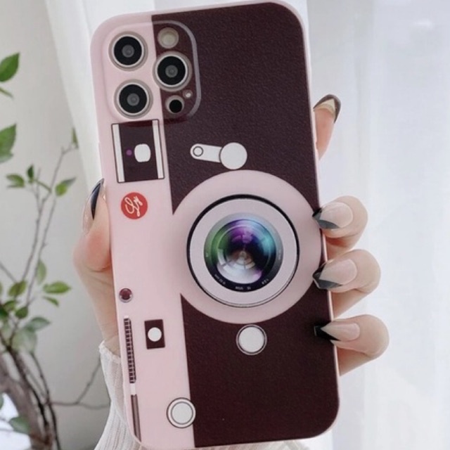 Ốp lưng iPhone hình máy ảnh vintage kèm pop