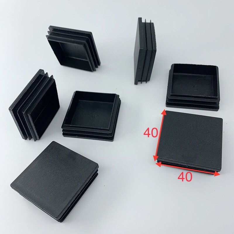 Nút bịt nhựa cho sắt hộp 40x40, đế bịt nhựa không ren, hàng cao cấp.