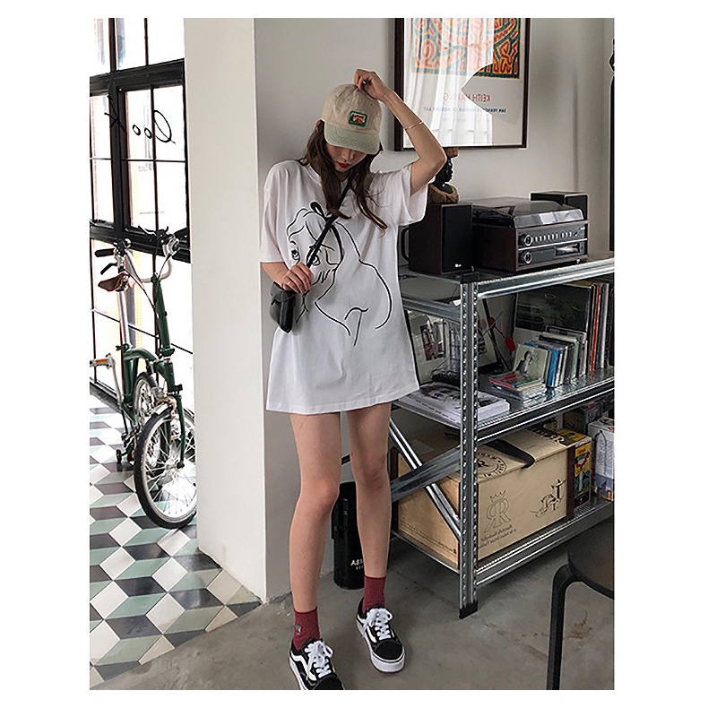 Áo phông nam nữ unisex tay lỡ Cô gái Unushopx, áo thun form rộng oversize streetwear Hàn Quốc | WebRaoVat - webraovat.net.vn